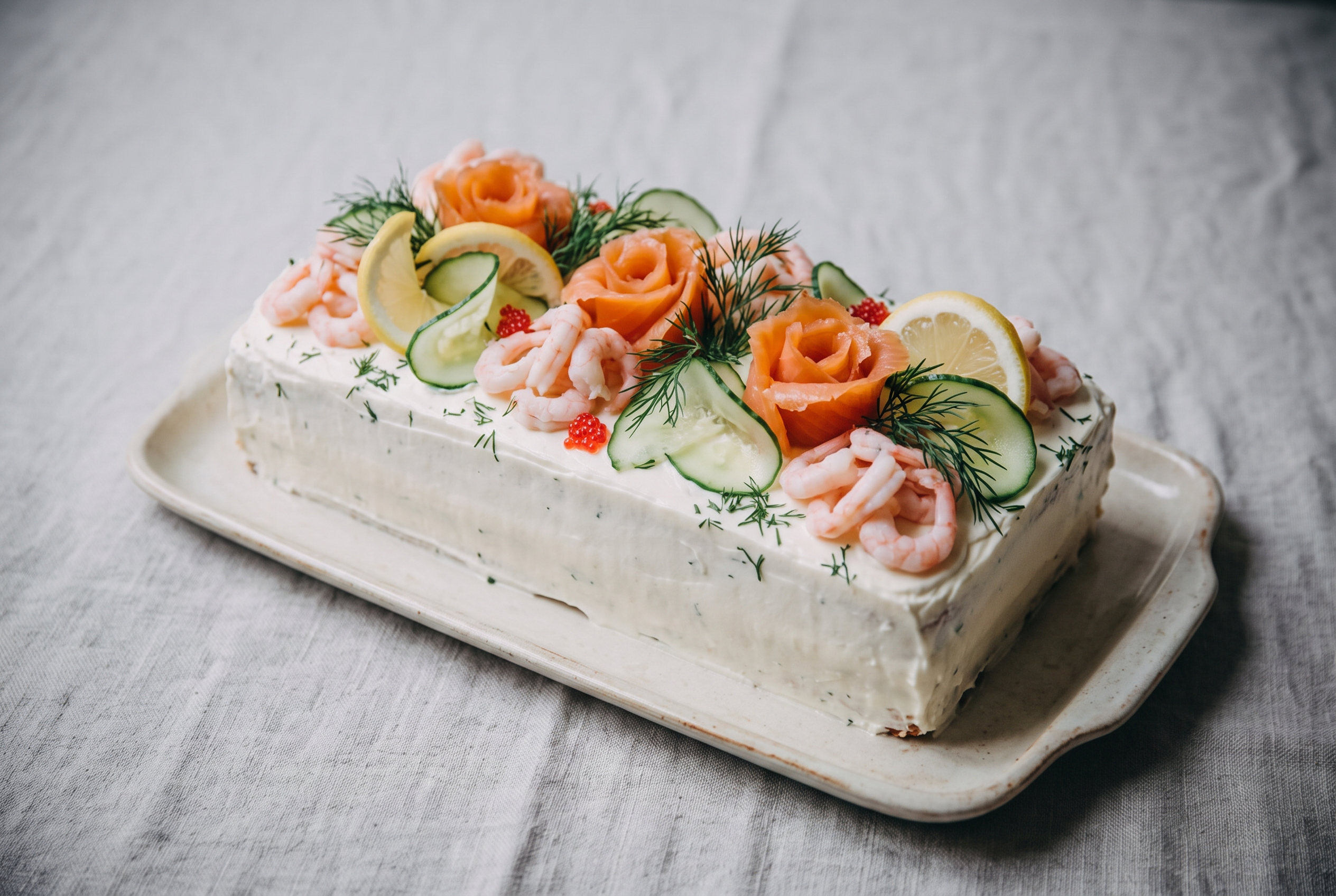 Serverad smörgåstårta