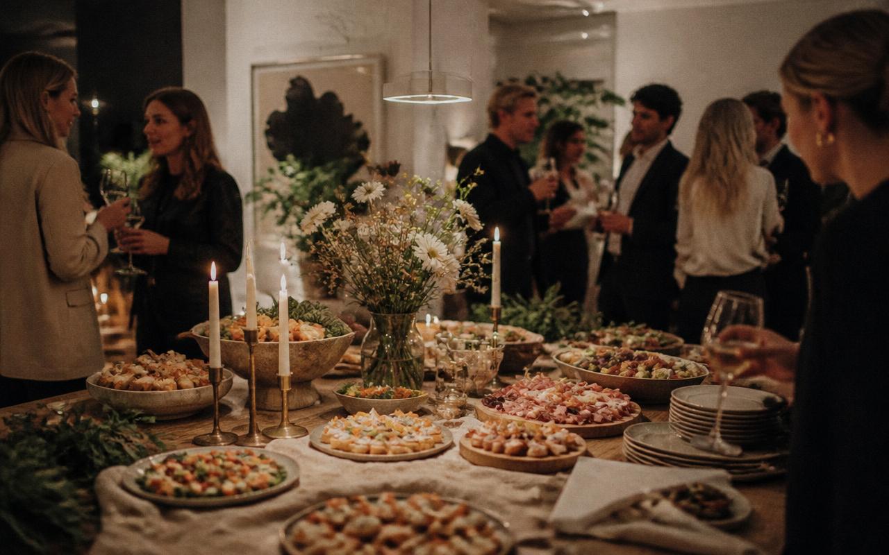 Generös buffé med sallader och small plates