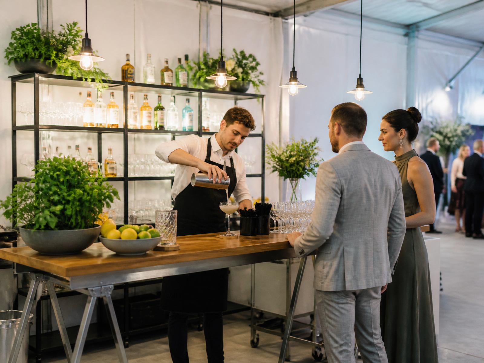 Bartender som häller upp en signaturdrink